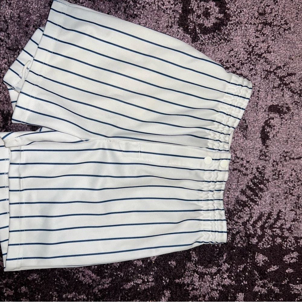 Vintage Striped Women's Shorts - White and Black